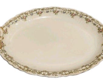 Antique Jean Pouyat Limoges France J. McD & S Boston Floral Gilt Handled Platter