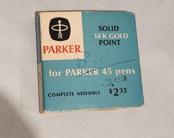 Vintage PARKER 45 Fountain Pen Part 14K Nib Tip in Box