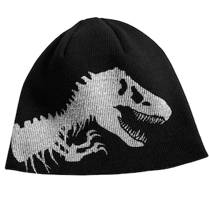T-Rex Skull Knit Beanie: Dinosaur Winter Cap