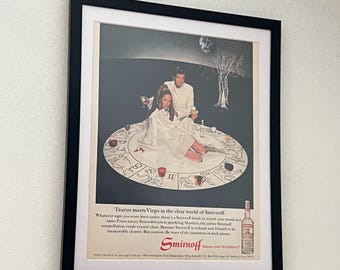 Vintage Smirnoff Vodka Advertisement Astrology Taurus Virgo Alcohol Ad Home Decor Memorabilia Liquor