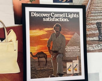 Cigarette With a Camel LED Lamp • Retro Lightbox • Mood Lighting Gift •  Classic Cigarette Lamp • Vintage Advertising Decor
