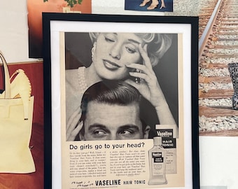 Vintage Vaseline Advertisement Framed Art Ad Home Decor Retro Memorabilia
