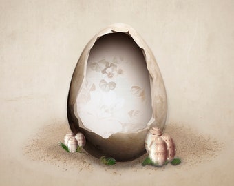 Digitale newbornprop achtergrond easter egg