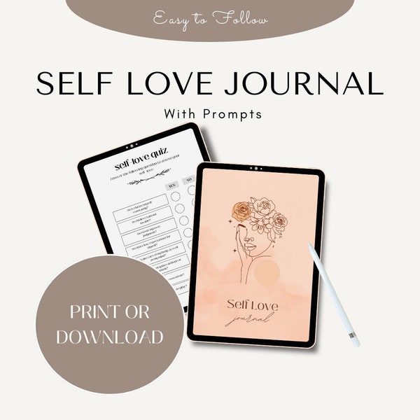 Digital Self Love Workbook | Journey to Inner Healing | Self Love Journal | Self Care Planner | Self Care Checklist | Journaling Prompts