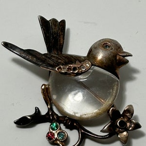 Sterling Silver Jelly Belly bird brooch