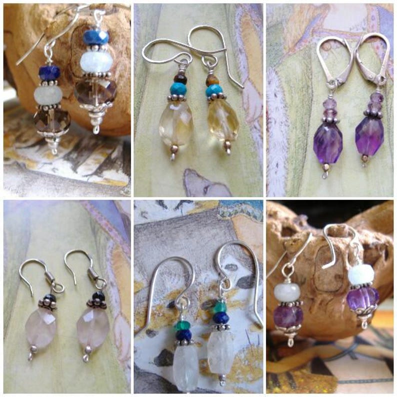 Boho Earrings Handmade Earrings Sterling Silver Earrings Amethyst Earrings Silver Earrings Purple Earrings