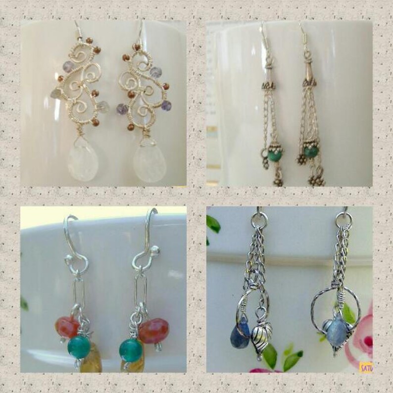 Boho Earrings Handmade Earrings Sterling Silver Earrings Amethyst Earrings Silver Earrings Purple Earrings