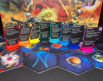 Twilight Imperium 4 Strategy Card stands. Set of 8 card stands for TI4