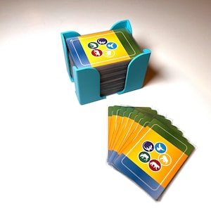 Card holder for sleeved Standard Cards. Fits 92 x 66mm playing & board game cards (that's the sleeved size). Fits Ultra Pro Stadard Sleeves