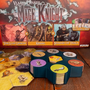 Mage Knight organiser - Enemy token holder | Shaped to match the map tiles so perfect for your next Mage Knight game