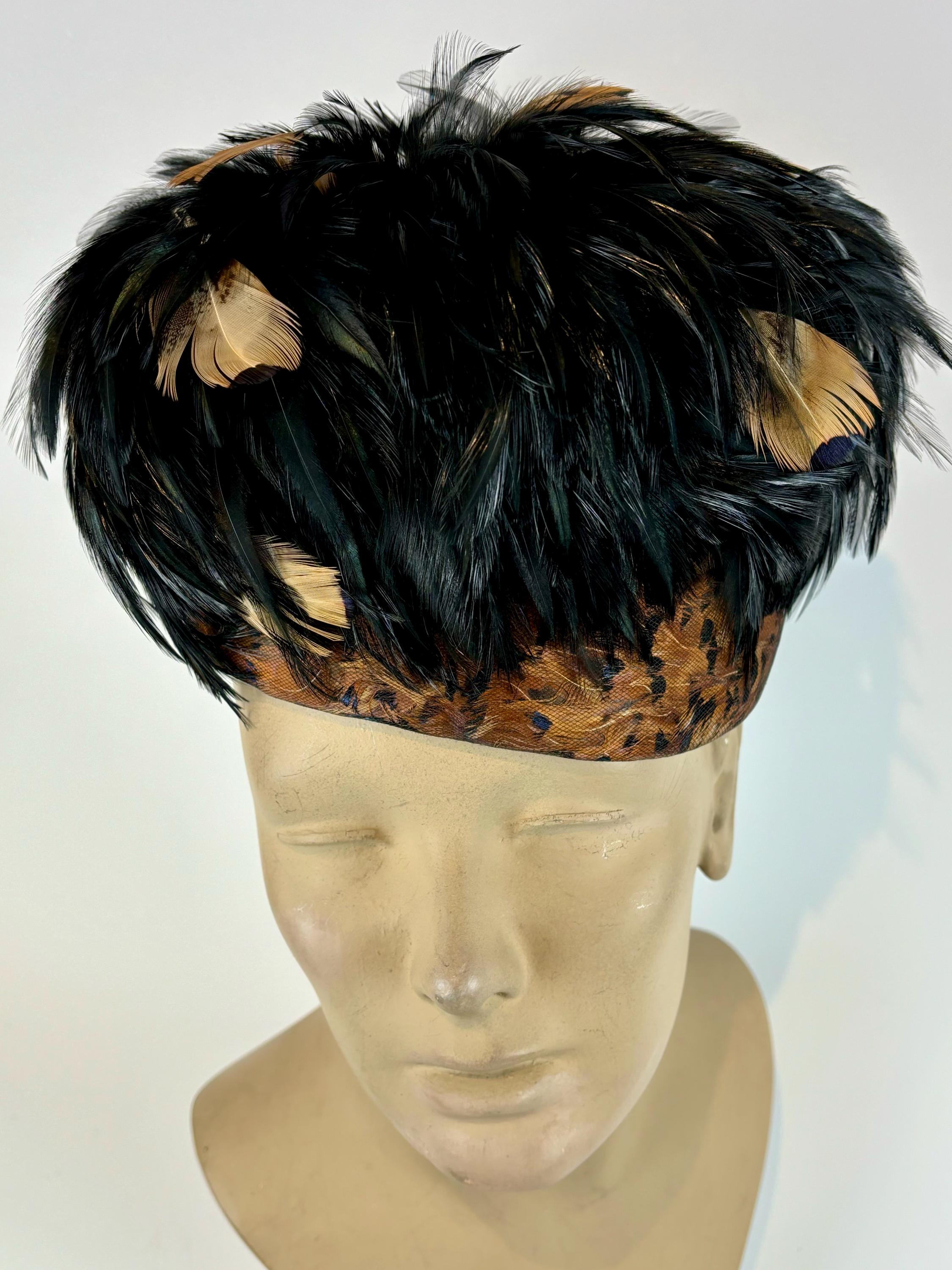 Vintage Don Anderson New York Womans Formal Hat Vibrant Colors w/ Black Feathers Don Anderson Hat - Etsy main image 3