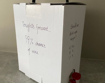 Wine box with fun quotes