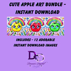 Cute Apple Art Bundle - Instant Download