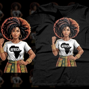 Afrocentric Woman Digital Download Instant Download PNG, Black Woman Clipart, Africa Clipart, Printable Art, Commercial Use, 300 DPI