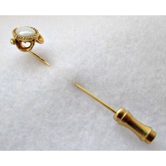 Vintage Simulated Opal Stickpin Cravat Pin Lapel … - image 4