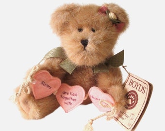 Vintage Boyds Plush Sissy Bearhugs Stuffed Bear Animal Sister Sissy Sis Gift for Her