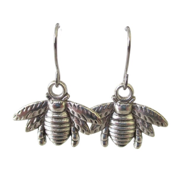 New Bumble Bee Pierced Earrings on Stainless Wires Insect Jewelry Gift