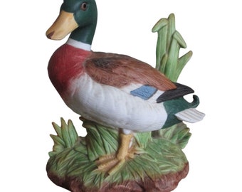 Vintage Homco Mallard Duck Bird Figurine Nature Man Cave Lake Camp Cottage Home Decor