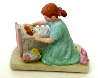 Vintage Norman Rockwell "Little Mother" Figurine Norman Rockwell Collectible Figure Mom Mother to be Gift