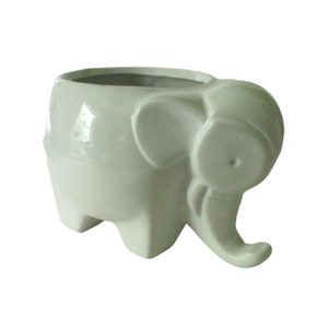 Elephant White Figural Indoor Planter - Vintage Animal Cacti Cactus Succulent Air Planter - Home Decor - Elephant Animal Gift