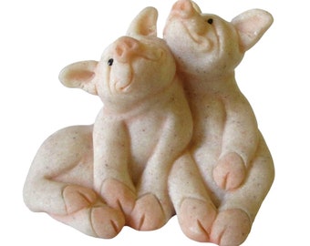 Pig Piggy Figurine Quarry Critters Pepper & Posh Vintage 2000 Pig Farm Farmhouse Home Decor Pig Collector Collection
