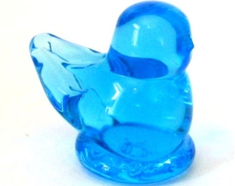 Vintage Bluebird of Happiness Glass Bird Figurine Signed Leo Ward 1992