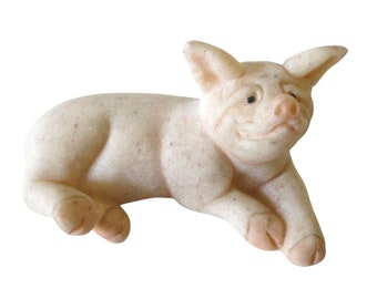 Pig Piggy Figurine Quarry Critters Patch Vintage 2000 Pig Farm Farmhouse Home Decor Pig Collector Collection