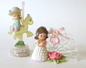 2 Vintage Precious Moments Small Figurines Enesco Collectible Gift for Her Cake Topper