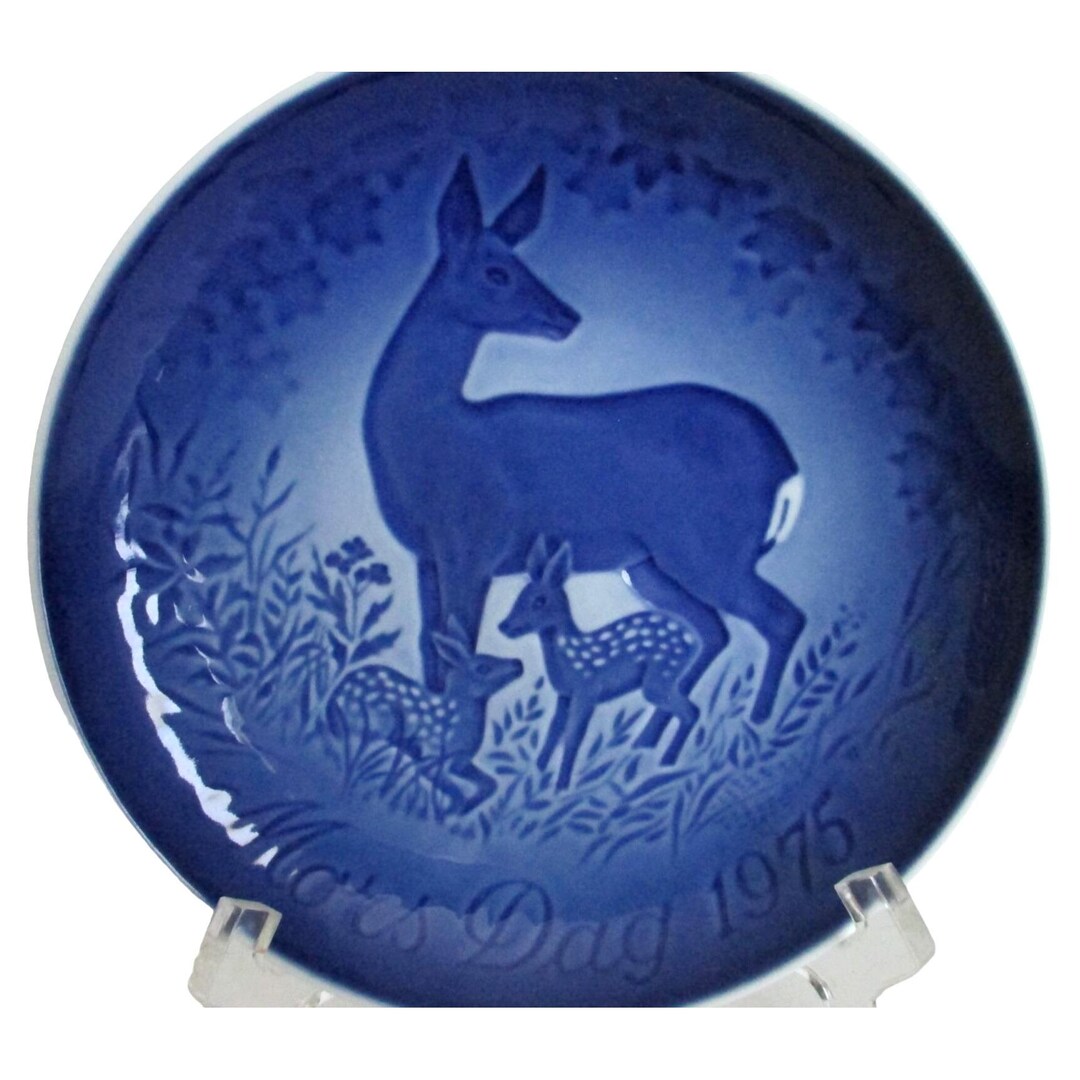 Bing & Grondahl 1975 Mors Day Mother's Day Collector Plate Deer Doe ...
