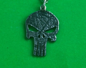 Punisher handmade Sterling pendant / silver pin / tiepin/ cufflinks  Mr Beaujangles