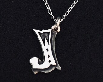 Handmade Sterling Silver Initial Necklace: Personalized Letter Pendant