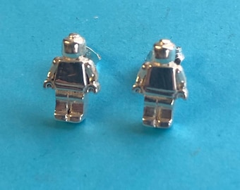 Lego Mini figures - handmade Sterling silver stud earrings