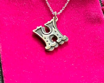 Handmade Sterling Silver Initial Pendant Necklace - Letter H