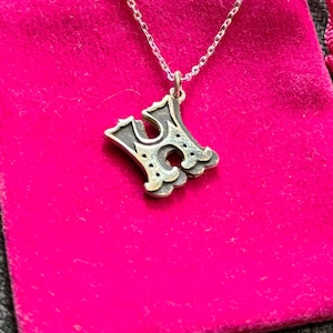 Colgante inicial H y cadena, collar de letra personalizado en plata de ley hecho a mano, colgante de letra, collar con inicial