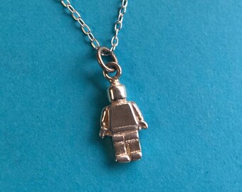 Lego Mini figures - handmade Sterling silver pendant and chain