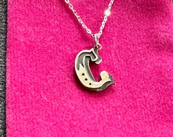Handmade Sterling Silver Initial C Pendant Necklace
