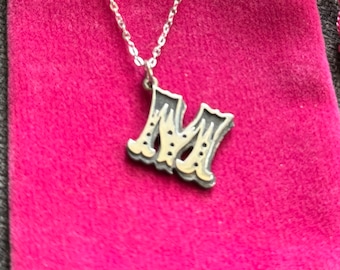 Handmade Sterling Silver Initial Necklace: Personalized Letter Pendant