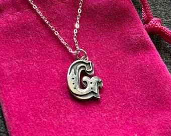 Handmade Sterling Silver Initial G Pendant Necklace