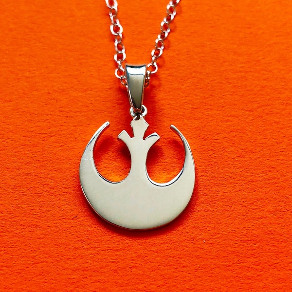 Star Wars Rebellenallianz Anhänger und Kette Handgemacht Sterling Silber -