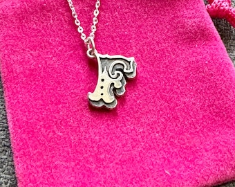 Handmade Sterling Silver Initial F Necklace - Personalized Letter Pendant