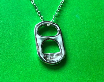 Soda & beer tab ring pull necklace handmade Sterling Silver Sarah Cameroon’s