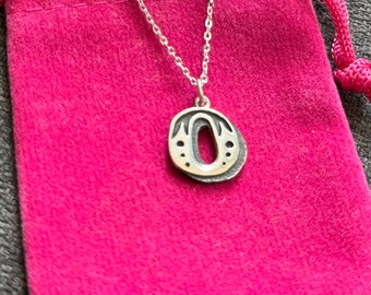 Handmade Sterling Silver Initial O Necklace: Personalized Letter Pendant