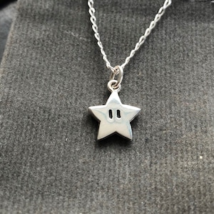 Super Mario star Pendant - handmade Sterling silver (small size) Mr Beaujangles