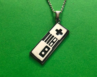 Nintendo NES controller handmade Sterling silver and sterling silver chain