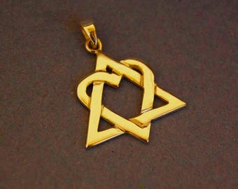 Adoption symbol pendant handmade Sterling silver Gold plated Mr Beaujangles
