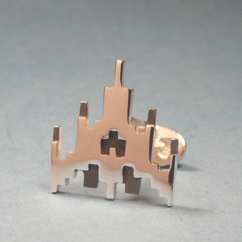 Sterling Silver Galaga Cufflinks