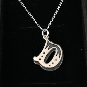 Collar con inicial, collar con letras de plata de ley maciza, collar con letras, joyería personalizada hecha a mano D