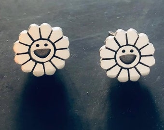 Earrings - Flower power  handmade Sterling silver studs