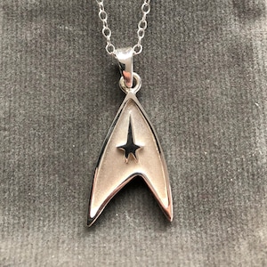 Star Trek pendant or cufflinks handmade Solid Sterling Silver