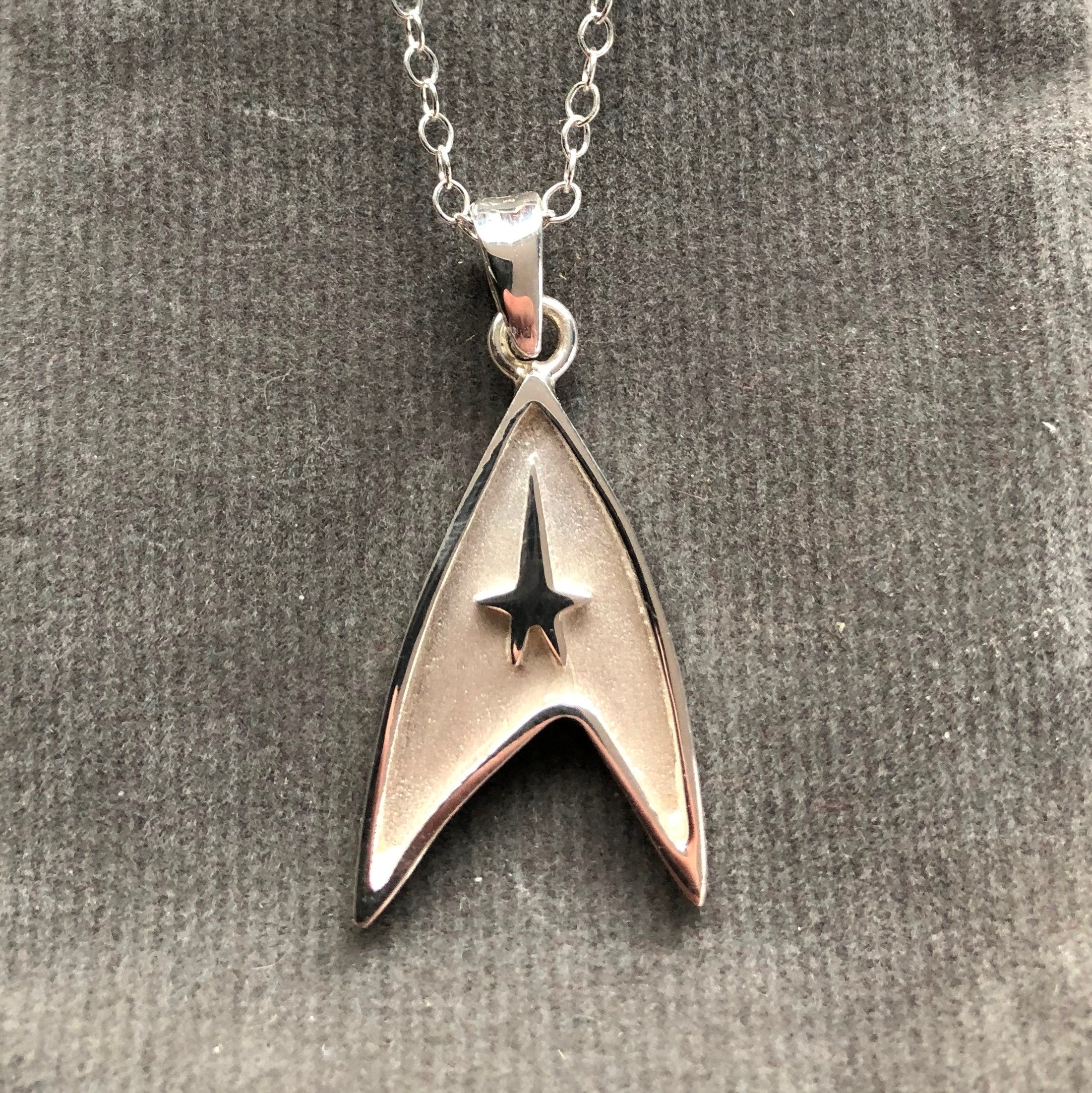 Star Trek Pendant or Cufflinks Handmade Solid Sterling Silver Etsy